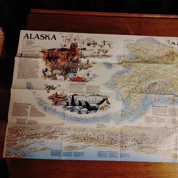 National Geographic Society MAP of ALASKA May 1994 Full Colour - Picture 5 of 6